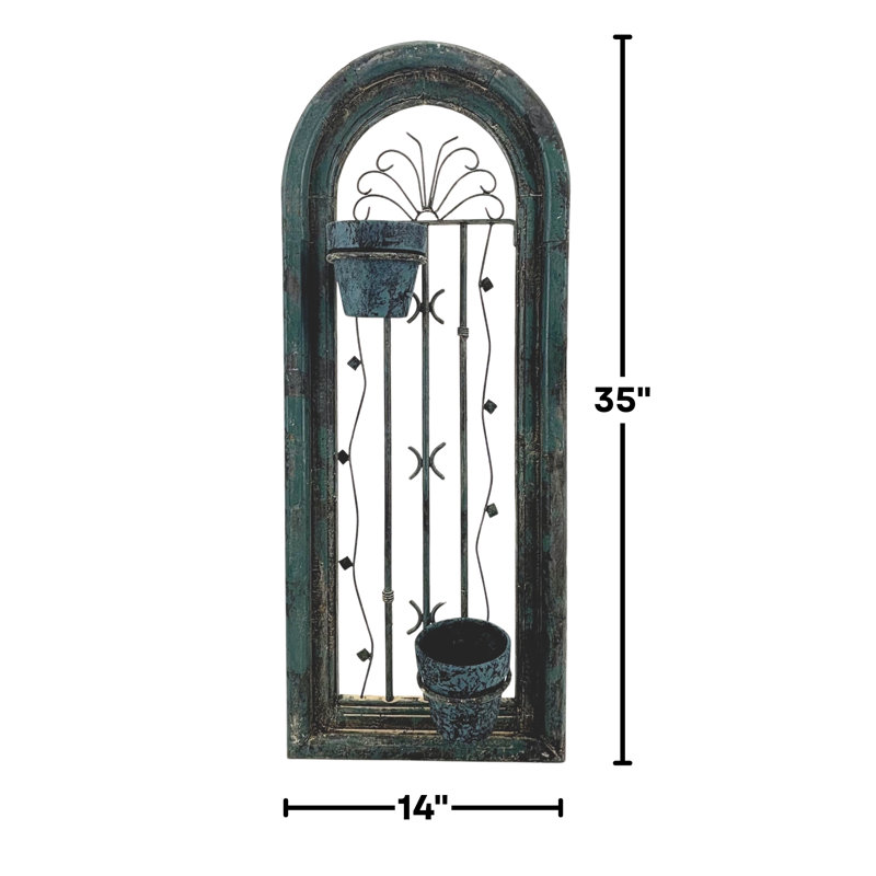 Pot à fleurs suspendu Rustic, Bleu sarcelle vieilli