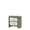 Table de chevet contemporaine pour chambre à coucher, 1 table de chevet, 2 tiroirs avec poignées en métal et table de chevet bicolore gris beige