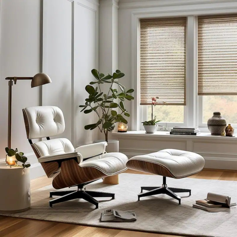 Faux Leather Chaise Lounge, Beige