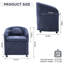 Fauteuil de salle à manger revêtu de chenille bleu avec rembourrage en mousse et rotation moderne sur 360 degrés-1429642176