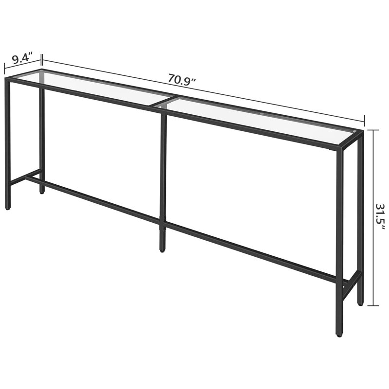 70.9'' Glass Top Console Table