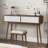 Modern Entryway Table with Carved Panel Drawers, Console Table with Storage Space and Wood Legs