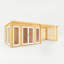 23ft x 10ft Studio Pent Log Cabin With Slatted Area With UPVC Windows & Doors (44mm)-105863345