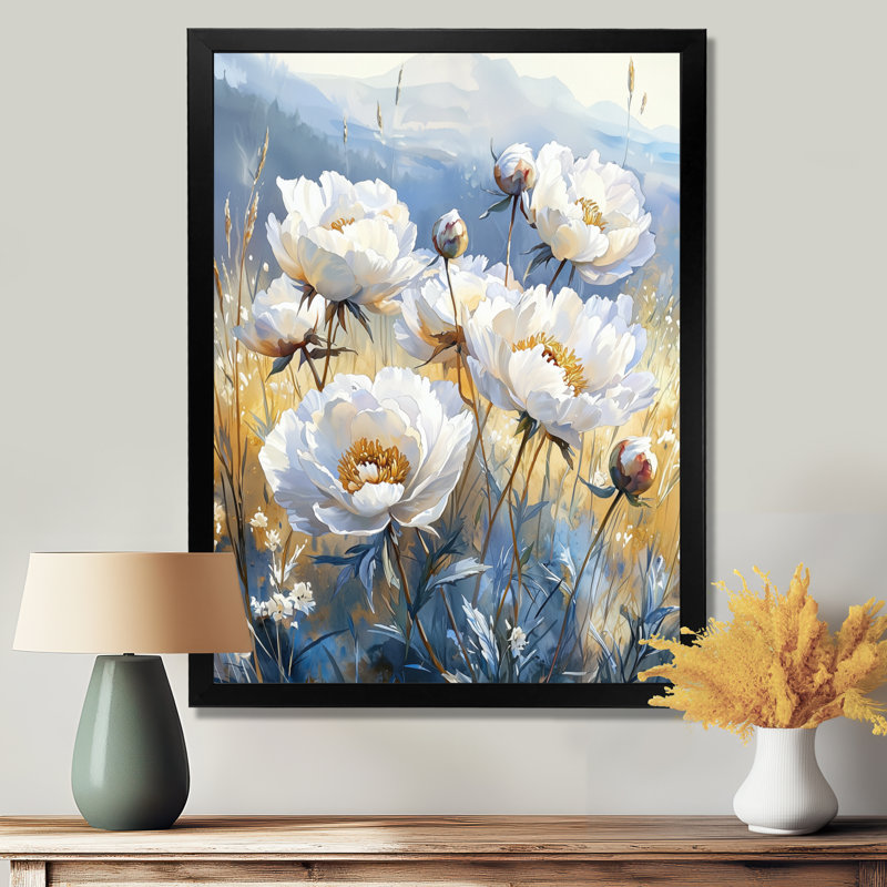 Bartram - Floral Wall Art, Noir, noir, noir, noir, H 20 po x l 12 po, Reproduction encadrée d'une seule photo