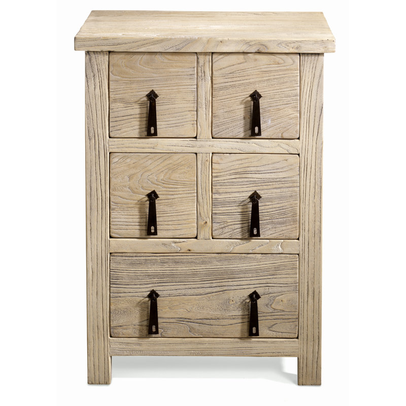 Jixi Solid Wood 53cm W 5 - Drawer Chest of Drawers