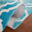 Tapis bleu / ivoire en laine touffeté à la main Adelei-1073027683