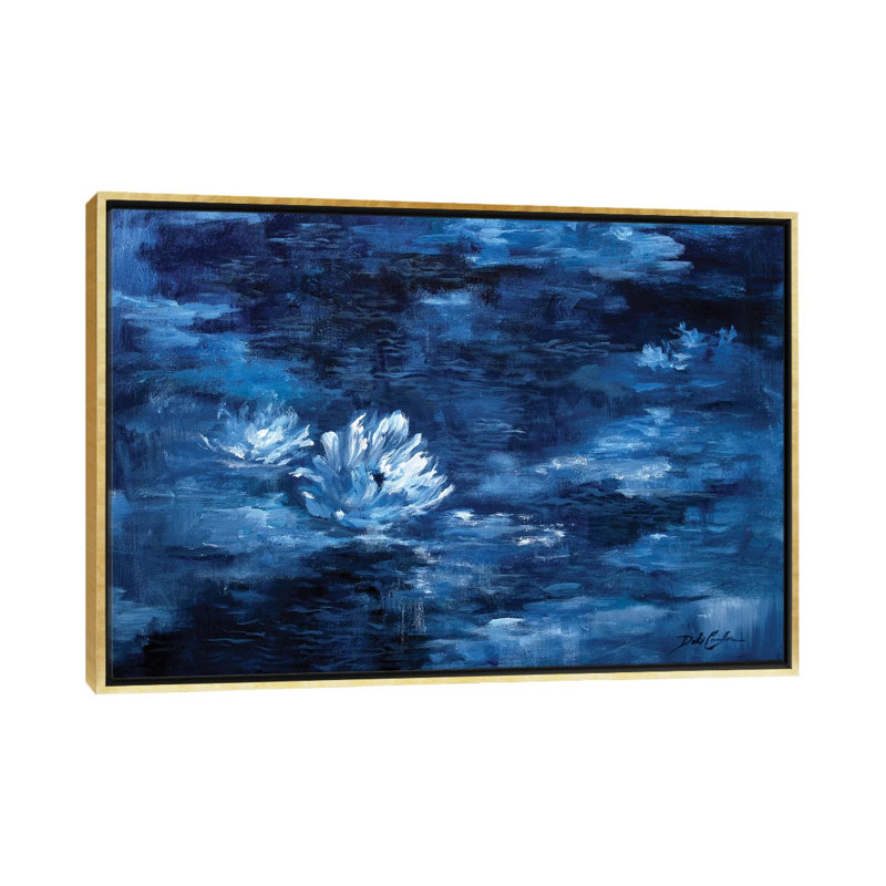 Reproduction d’art, "par le Moonlight" par Debi coules, H 18 po x l 26 po x P 1,5 po, Toile encadrée d'or, Pas de tapis