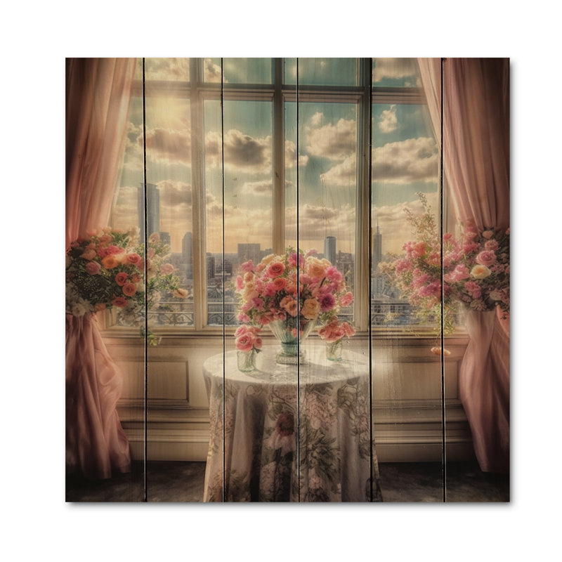 Magnifique table vue de New York I sur bois, H 15 po x l 15 po x P 0,78 po
