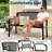 Heavy Duty 50 Inch Garden Bench, Ergonomic Metal Outdoor Bench for Outside Seating, Modern Patio Furniture with Geometric Pattern, Weatherproof Seating for Yard, Deck and Porch-61304693
