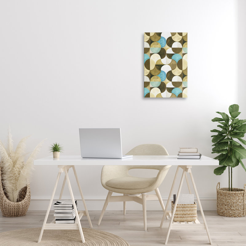 Art mural boho sur toile à motif circulaire par Incado, H 24 po x l 16 po