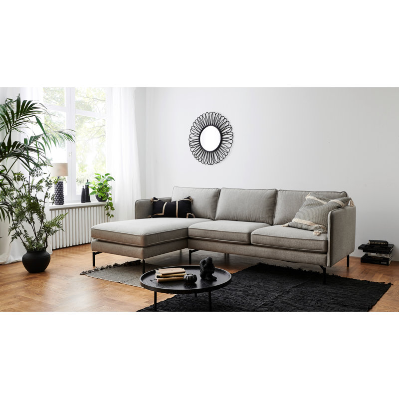 Corentine 2 - Piece Upholstered Corner Sectional, Right Hand Facing, Light Grey