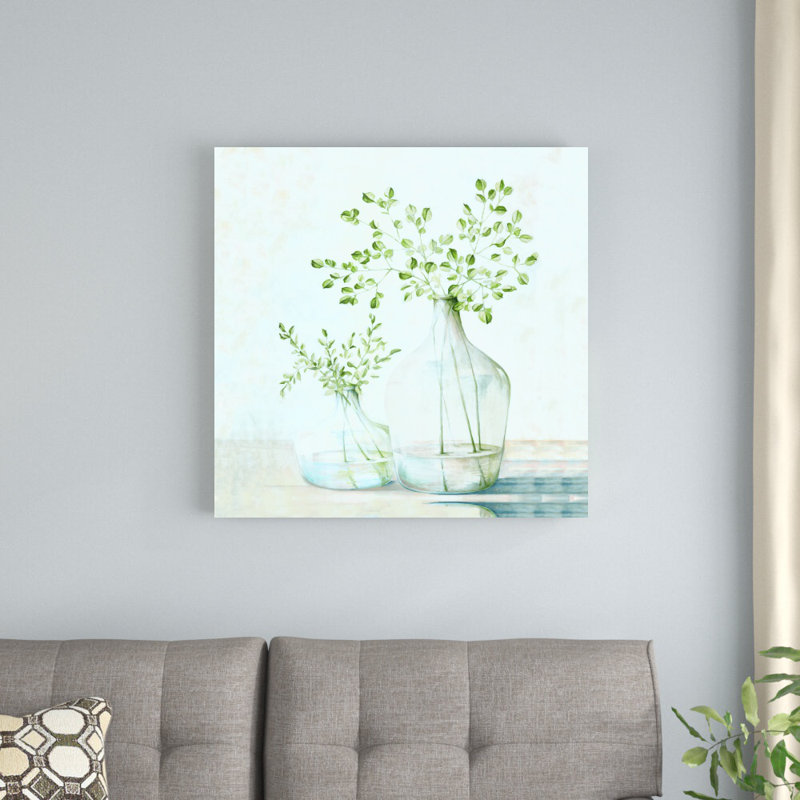 Vases avec verdure, H 30 po x l 30 po