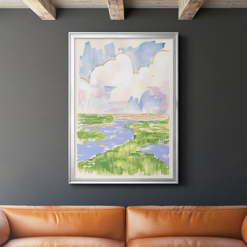 «Low Country River Vista II», reproduction encadrée de qualité supérieure - prête à être accrochée, Argent