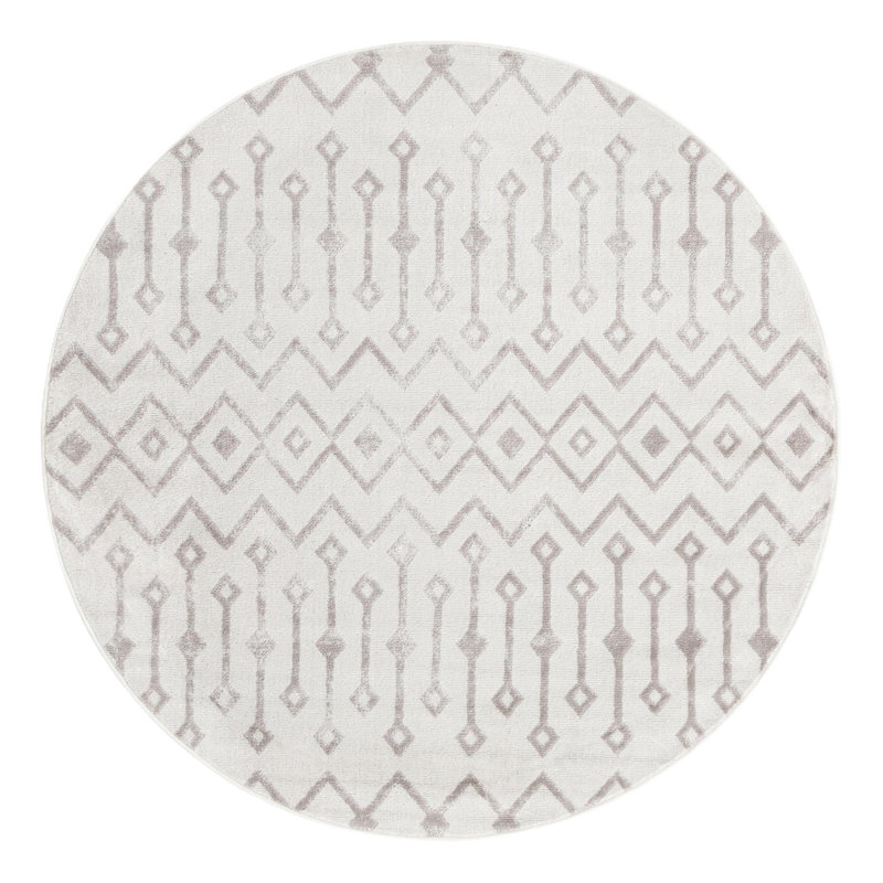 Junius Geometric Indoor Rug, Round 5'3"