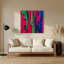Art mural abstrait en métal rouge 55-2140601156