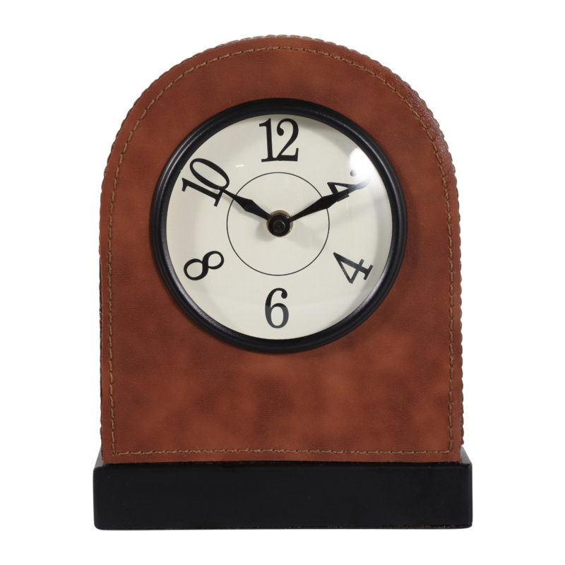 Horloge de table décorative en similicuir pour bureau