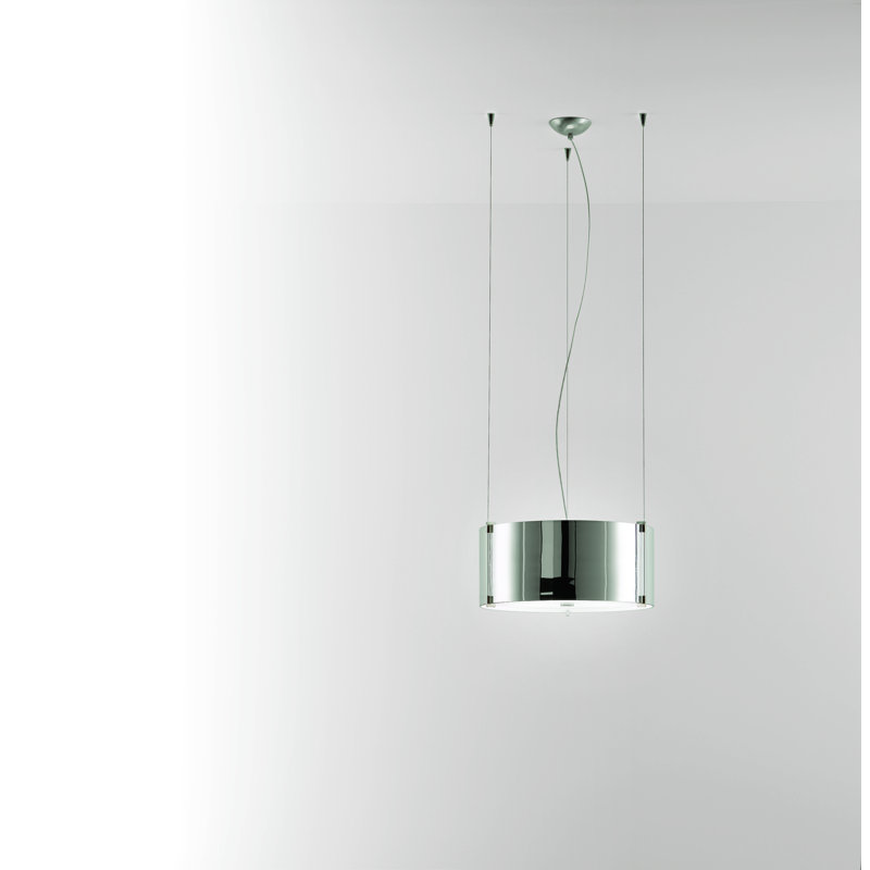 3 - Light Drum Pendant, Mirror, Nickel