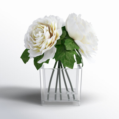 Villela Fabric Peony Arrangement in Vase