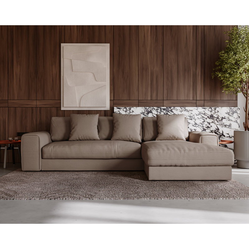 Tarren 3 Seater Corner Sofa , Brown