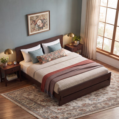 Bamboo Platform Bed with Reinforced Slat Support