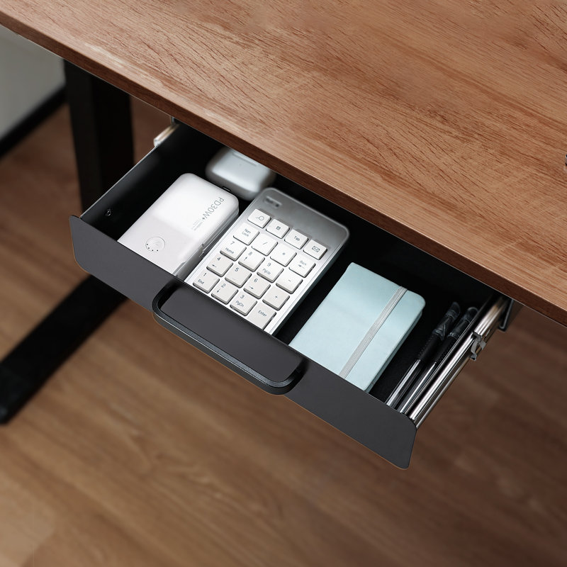 Under Desk Drawer Organizer Slide-out Drawer Space Saver for Home Office, 3" H x 15.2" W x 9" D