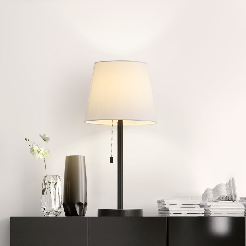 Lampe de table moderne 2 pièces avec abat-jour en métal noir
