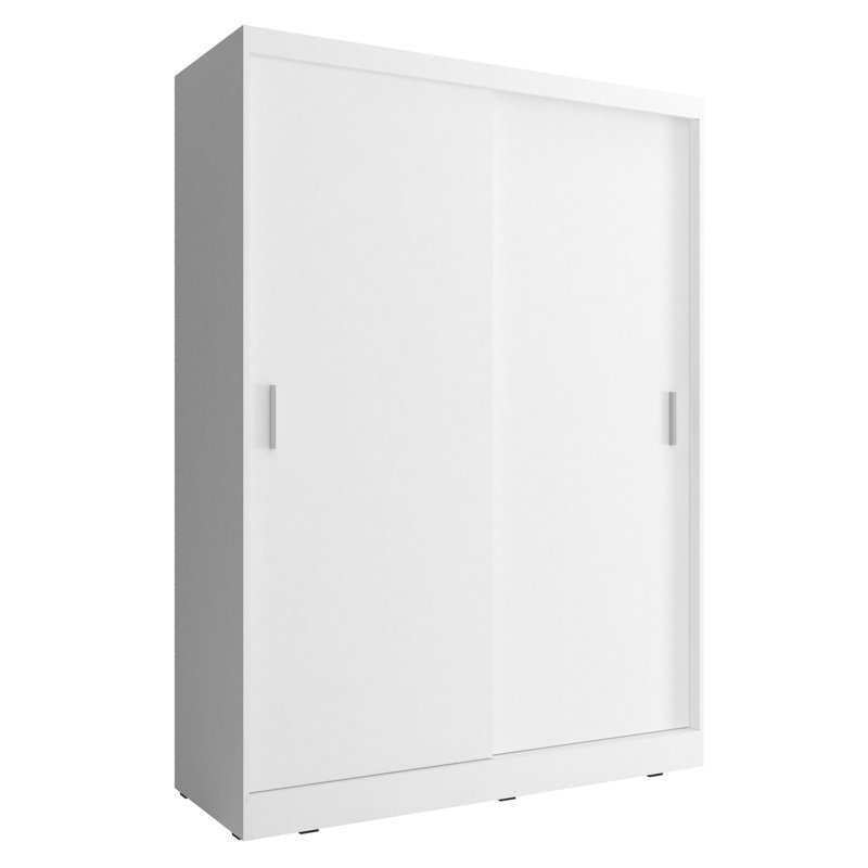 Saulsbury 2 Door Wardrobe, 200cm H x 130cm W x 62cm D, White