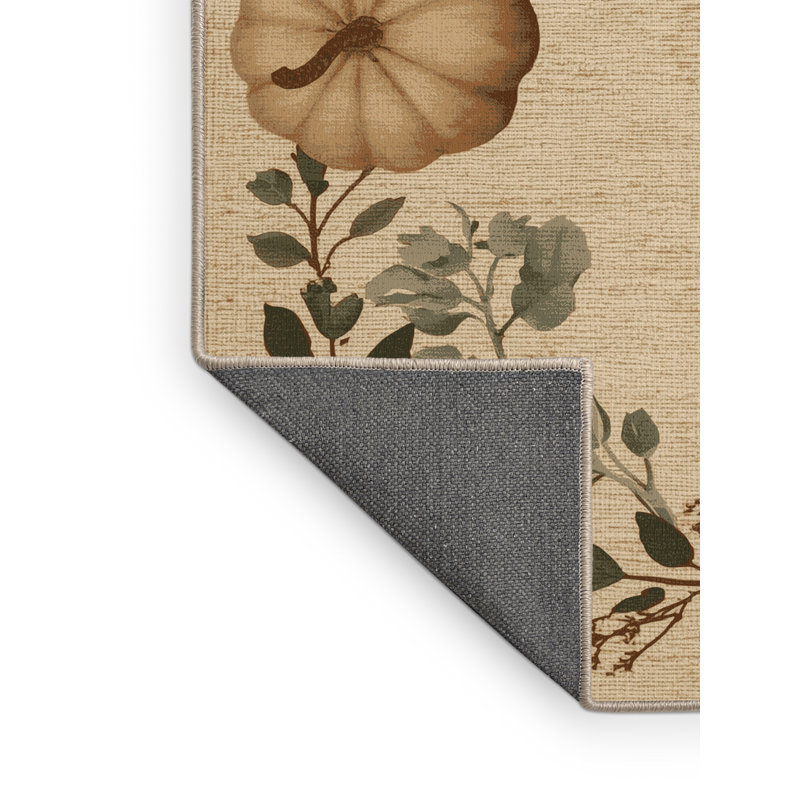 Soft Plush Farrer Thanksgiving Modern & Contemporary Abstract Area Rug in Brown – Beige Binding, 2x4