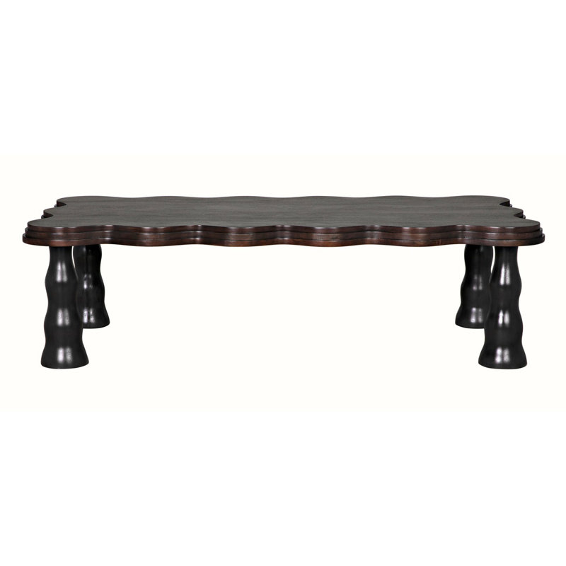 Lilly Dark Wood Scalloped Edge Coffee Table