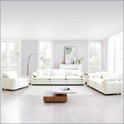 3 Piece Comfortable Oversized Sectional Sofa