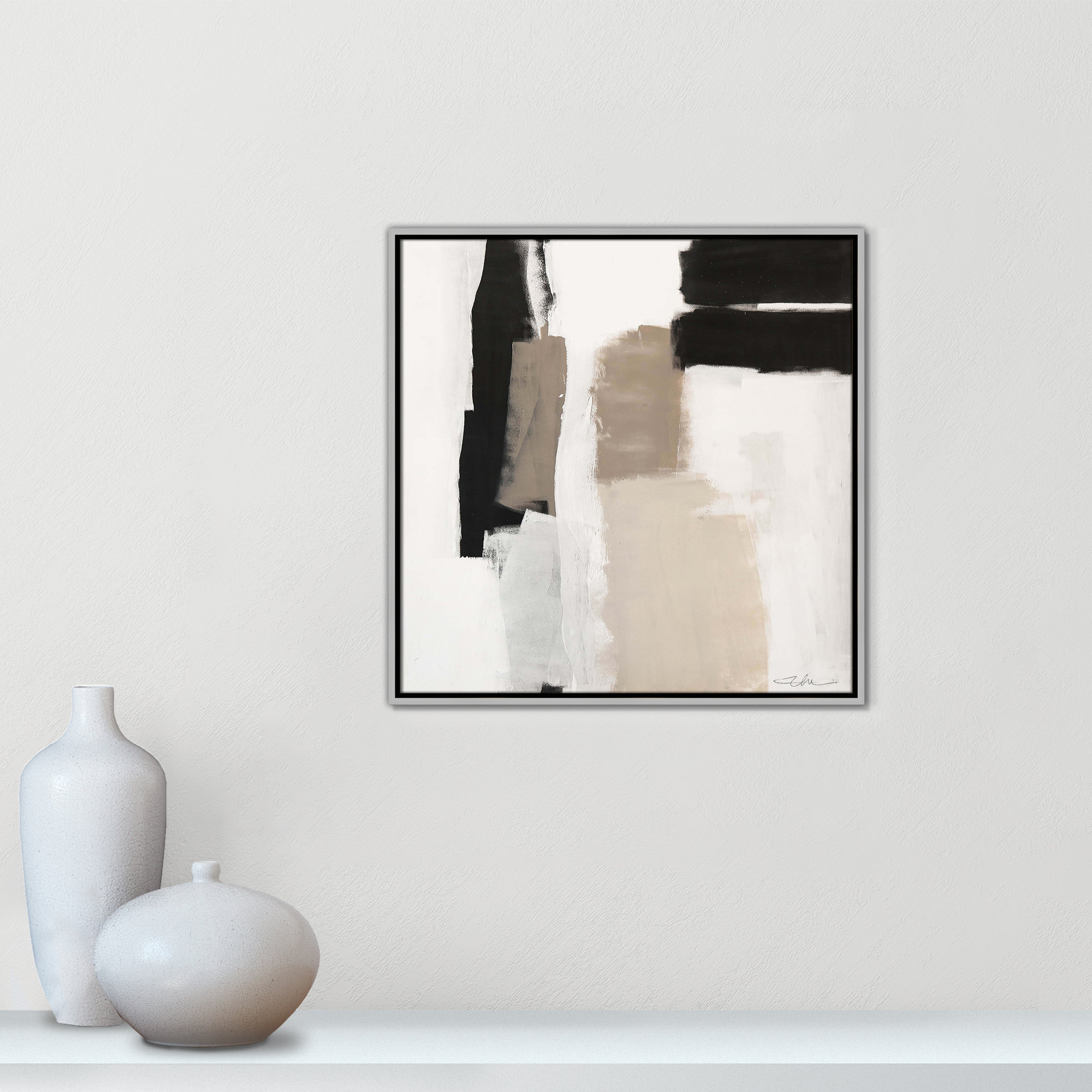 Earth Scapes II-A Print by Casa Fine Arts, Silver Floater Framed, 25.5" H x 25.5" W x 2" D