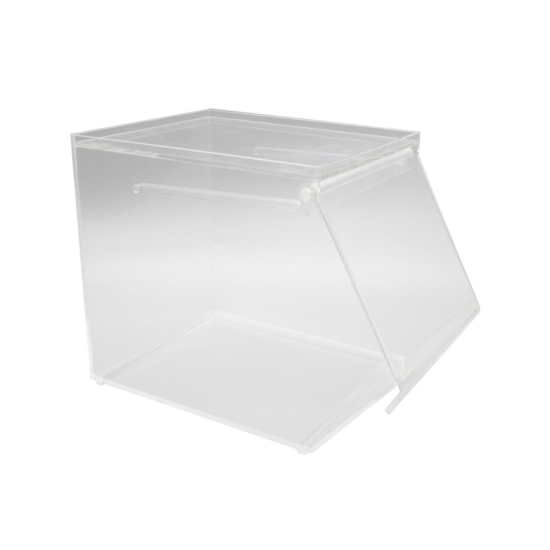 Clear Acrylic 1 Gallon Candy Bin with Slide-in Door and Scoop Holder
