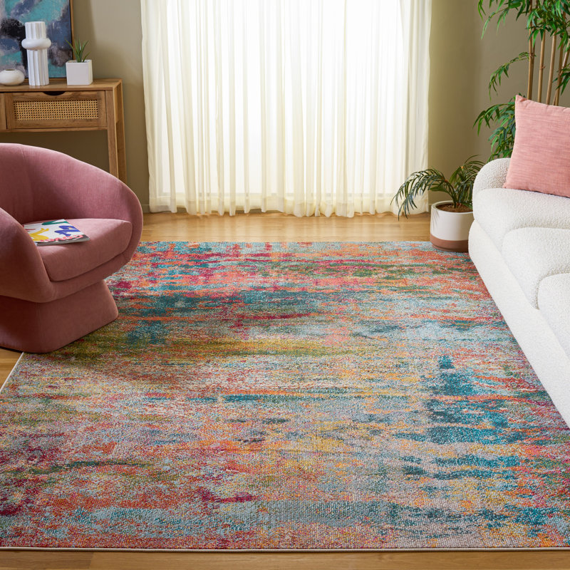 Harrill Abstract Indoor Rug, Rectangle 8' x 10'