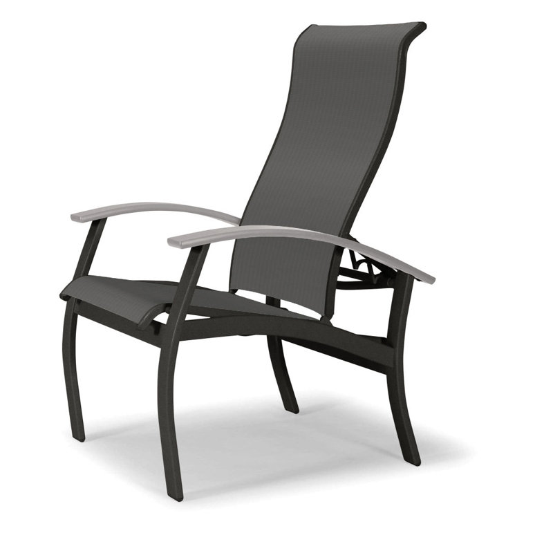 Chaise de patio Askar, Blanc, Titane Sunbrella®, Graphite texturé