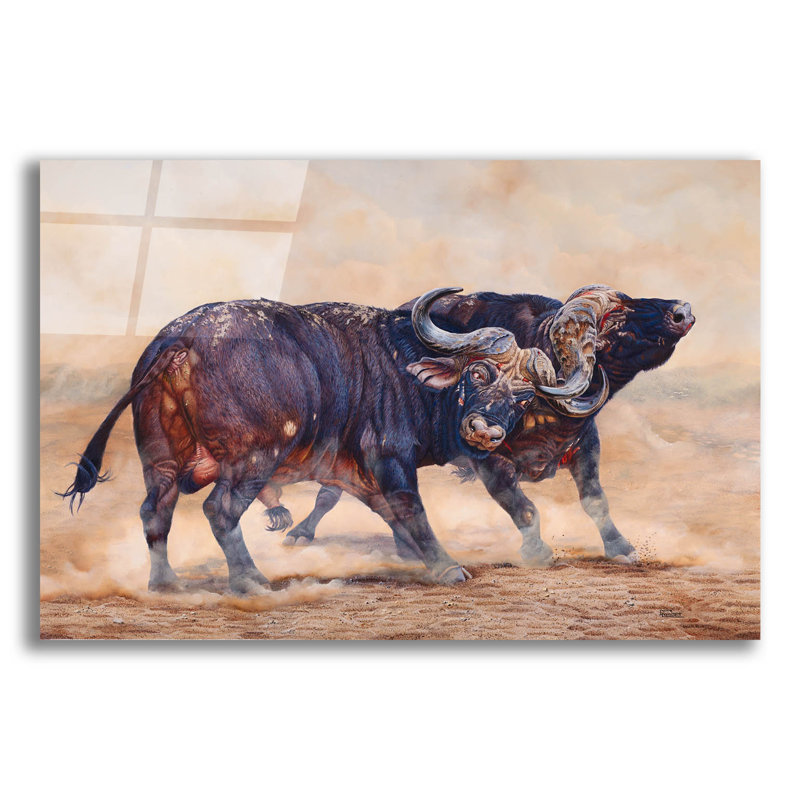  «The Duel» par Delene Lambert, art mural en verre acrylique, 24 po x 16 po, H 16 po x l 24 po