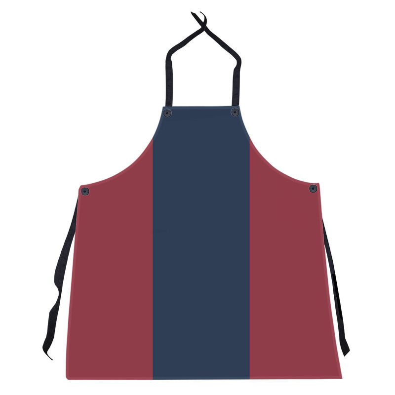 No Pattern Bib Apron, Red/Midnight Blue