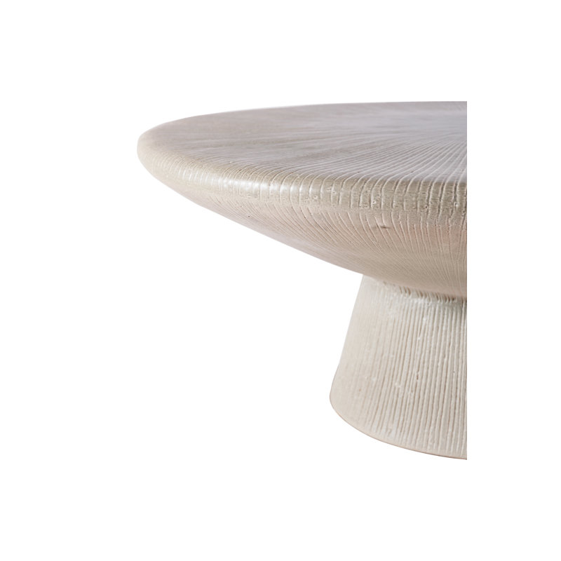 Ceramic Furniture Outdoor Round Coffee Table, Cream