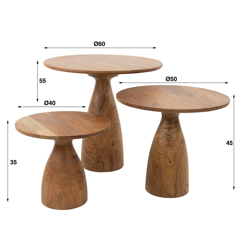Leesville Solid Wood Drum Coffee Table