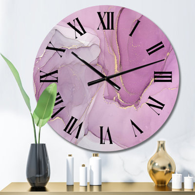 Horloge murale mauve liquide «Waves I»