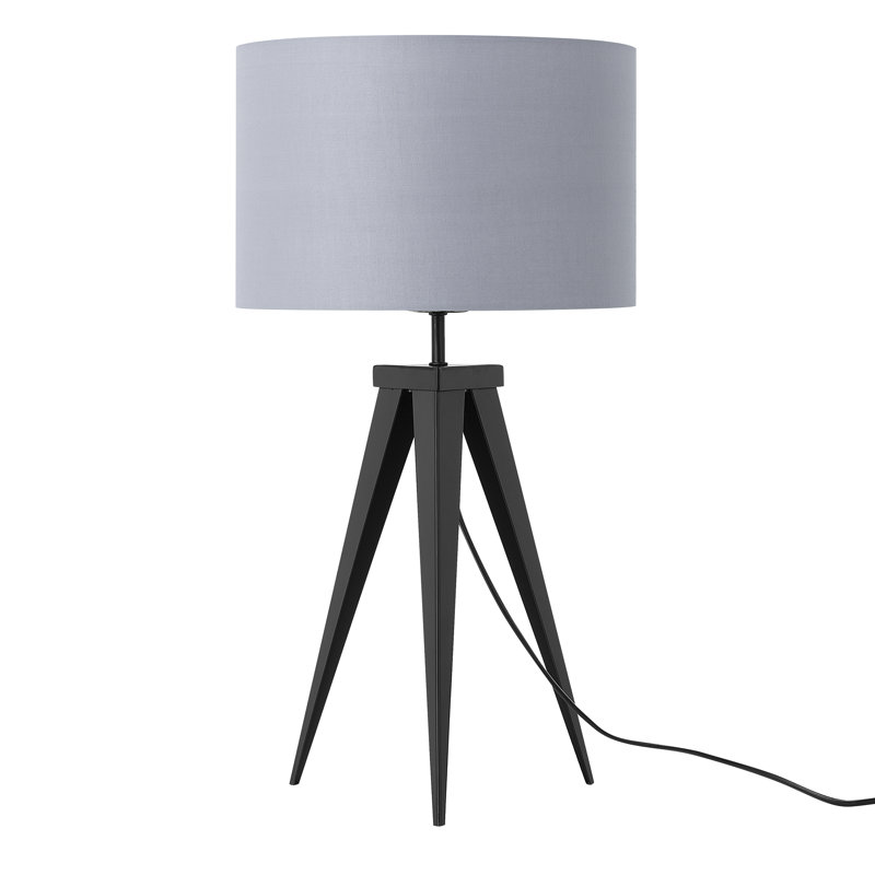 Ringgold Metal Tripod Lamp, Black Base/Light Grey Shade