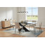 Extendable Glass Top Metal Base Dining Table