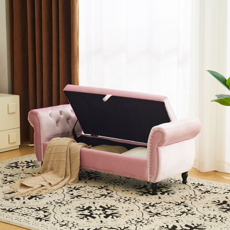 Banc moderne avec repose-pieds rectangulaire avec rangement multifonctionnel