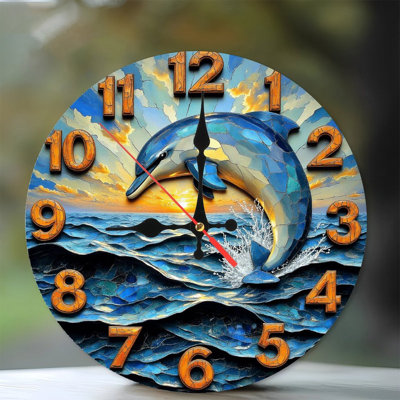 Dolphin Wall Clock Art