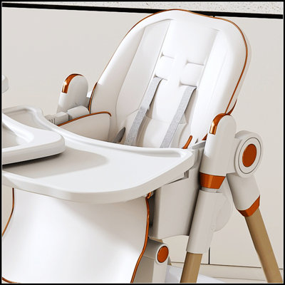 Chaise haute réglable pour bébé de 0 à 6 ans – Siège d'alimentation portable pour nourrisson avec ceinture de sécurité, roues silencieuses et verrouillables, et conception facile à nettoyer pour une utilisation à domicile