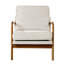 Chaise d'appoint Mid-Century moderne en lin avec support ergonomique