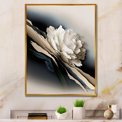 Fleurs de pivoines beiges hyperréalistes II - reproduction sur toile