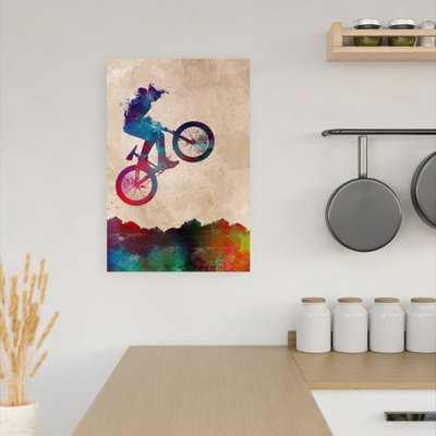 «Vibrant Bmx Rider», art mural contemporain