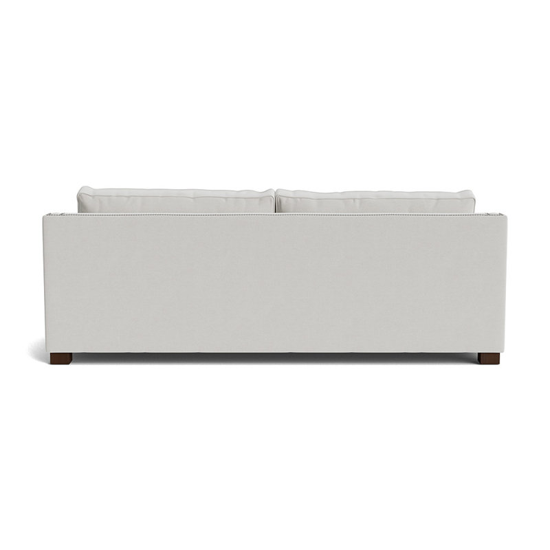 Canapé Keaton Slope avec clous 104, Brushed Nickel, Velours performance - Argent, Terre de Sienne
