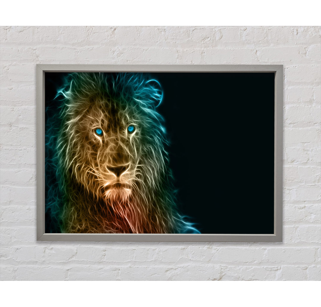 Light Infused Lion Gerahmter Druck