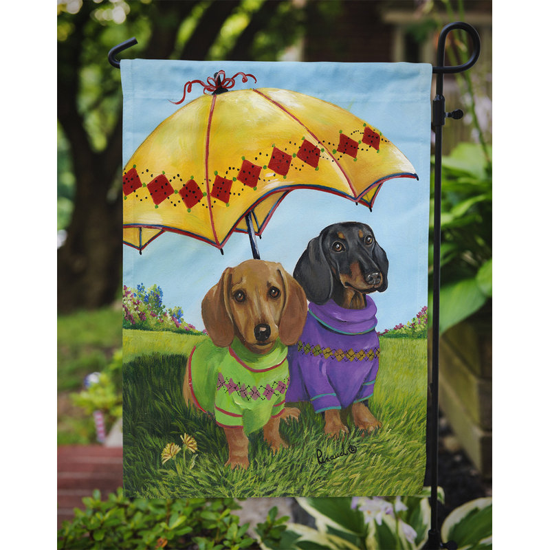 Drapeau de jardin en polyester à 2 côtés Graziello Bichon Frise Do It Better 1 x 0,11 pi, Teckel chien chaud